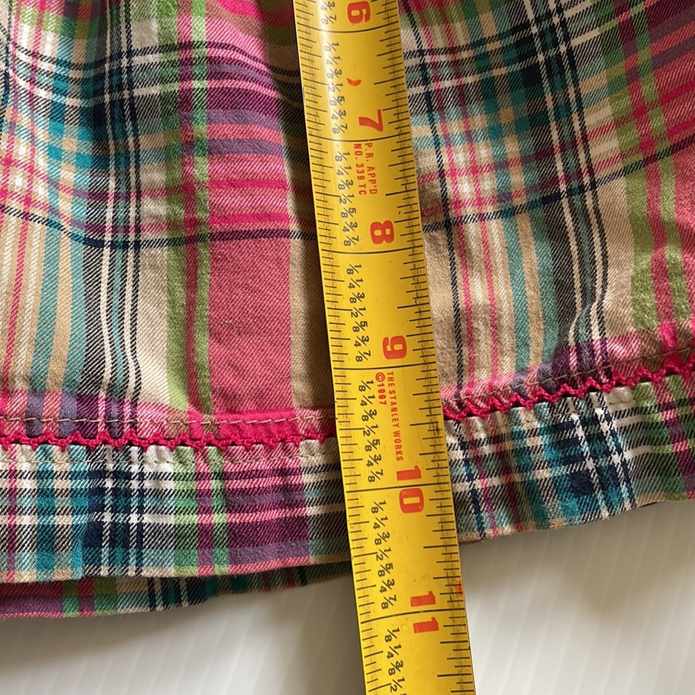 Cherokee tan, pink & blue plaid skirt. Girls size small 6 - 6x - Picture 6 of 8